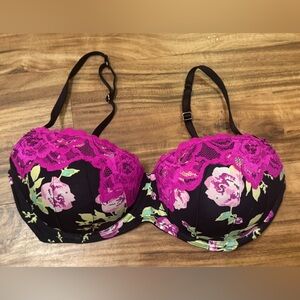 Candie's Pink Lace Floral Bra